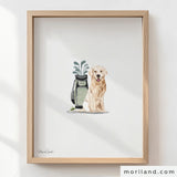 Golf & Golden Retriever Wall Art - Sage Green Nursery Décor - Printable Set of 3 - LAND189