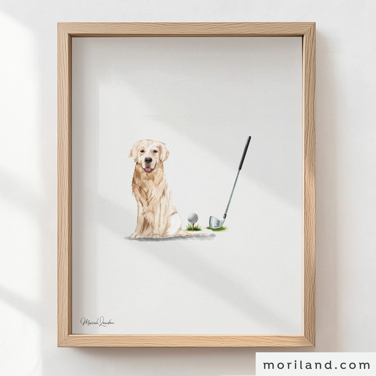 Golf & Golden Retriever Wall Art - Sage Green Nursery Décor - Printable Set of 3 - LAND189
