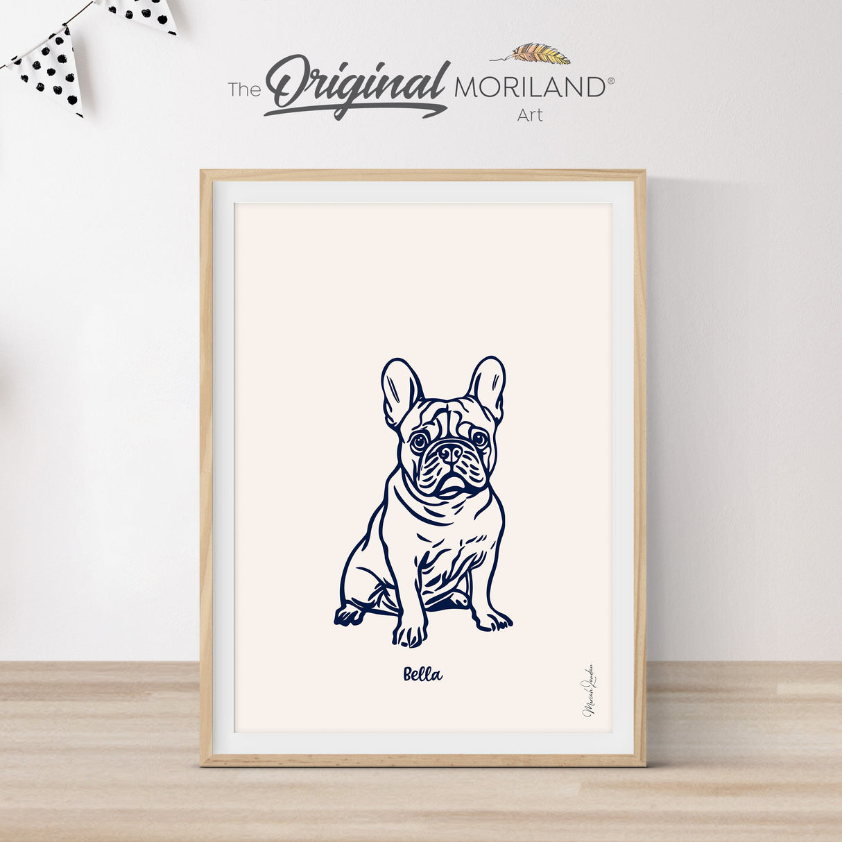 Personalized Dog Name Art - French Bulldog Portrait Drawing - Printable Art