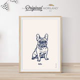 Personalized Dog Name Art - French Bulldog Portrait Drawing - Printable Art