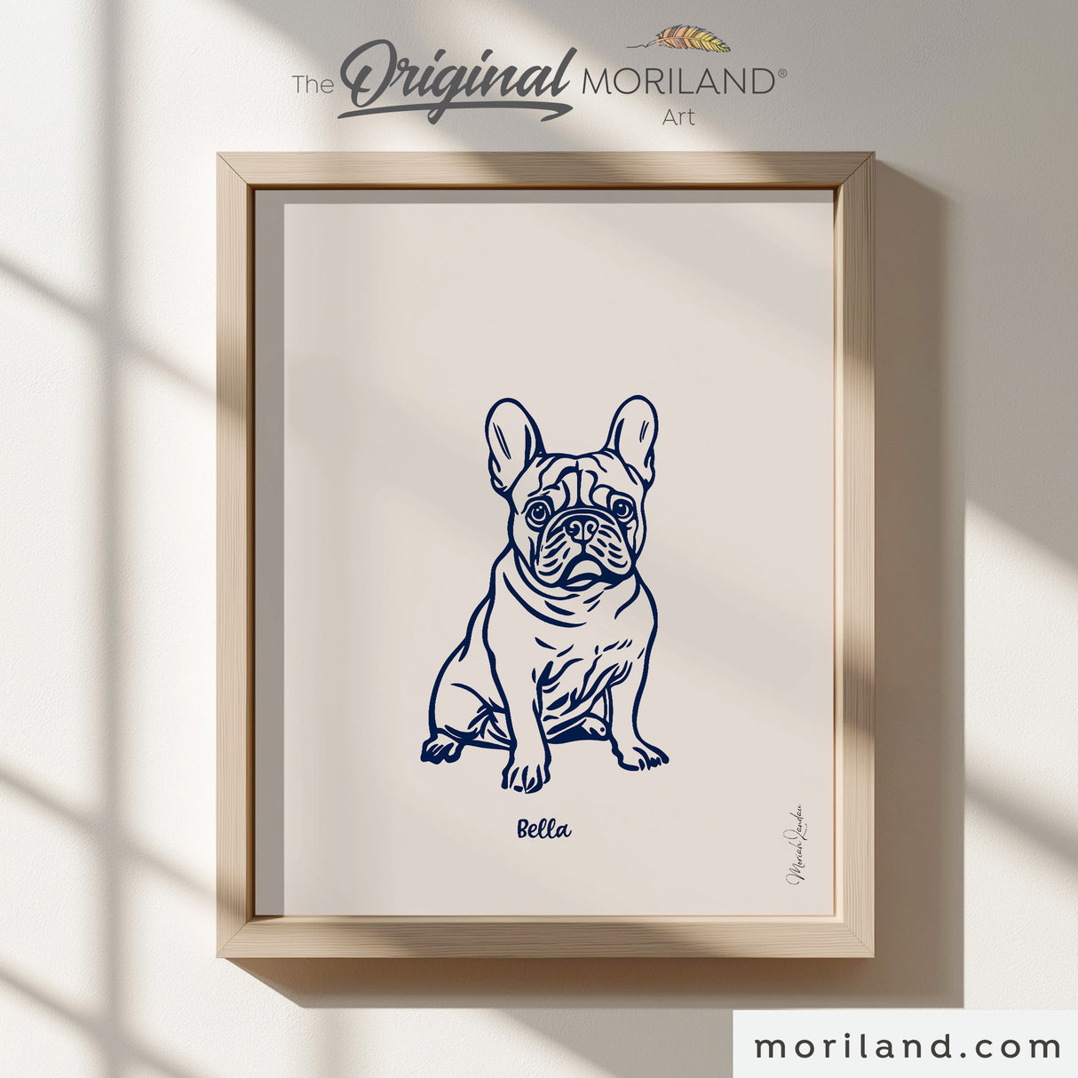 Personalized Dog Name Art - French Bulldog Portrait Drawing - Printable Art