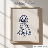 Personalized Dog Name Art - Goldendoodle Portrait Drawing - Printable Art