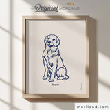 Personalized Dog Name Art - Golden Retriever Portrait Drawing - Printable Art