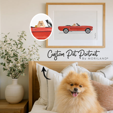 Personalized Dog in a Car Portrait – Custom Digital Pet Art
