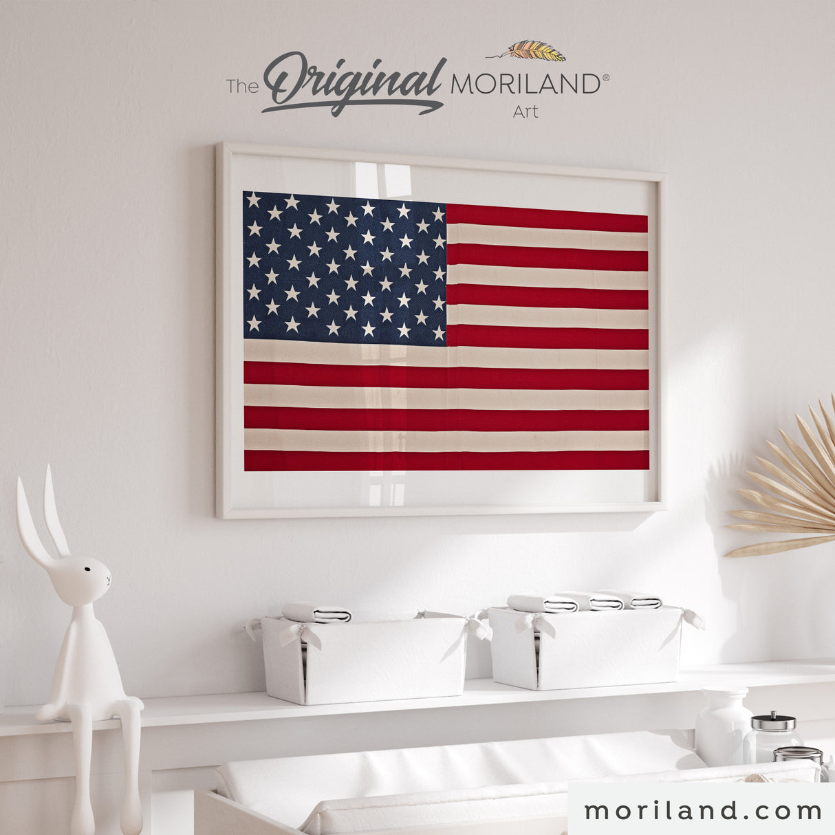 American Flag Wall Art | Printable 4th of July Décor | Vintage USA Flag Art Print