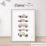 Beige Classic Cars Print - Vintage Car Art for Kids, Nursery, and Boys & Girls Bedroom Décor | Instant Download