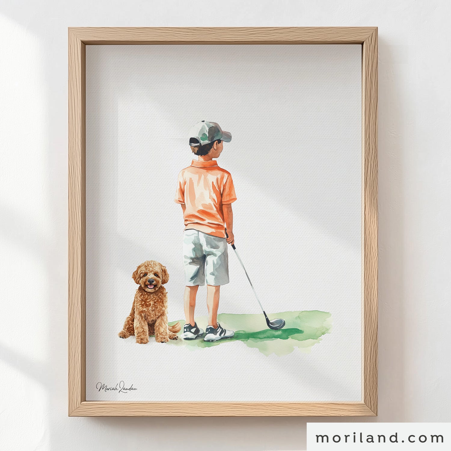 Golf Nursery Printable Wall Art Set - Kids & Dogs | Set of 4 Digital Downloads - LAND188