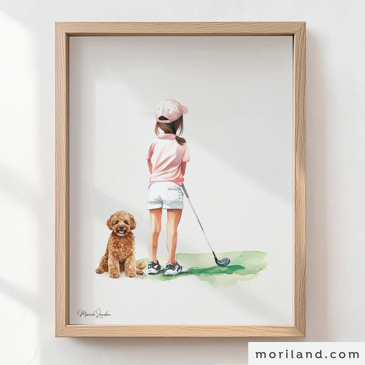 Golf Nursery Printable Wall Art Set - Kids & Dogs | Set of 4 Digital Downloads - LAND188