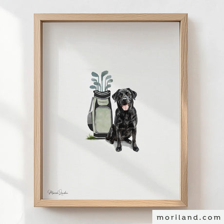 Personalized Dog Portrait Golf Art | Custom Pet Portrait Print Set of 3 | Digital Download