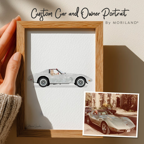 Custom Car and Owner Portrait: Personalized Car Art Gift (Digital Download)