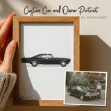 Custom Car and Owner Portrait: Personalized Car Art Gift (Digital Download)