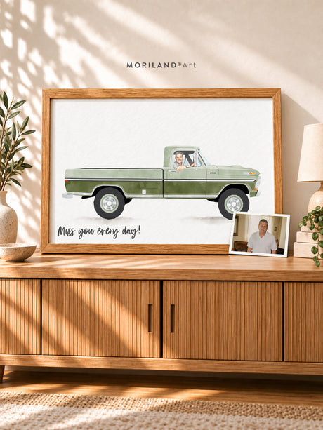Custom Car and Owner Portrait: Personalized Car Art Gift (Digital Download)