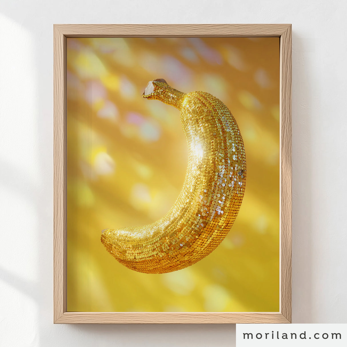 Glam Fruit Prints Set of 3: Glitter Banana, Pear & Cherry Wall Art, Modern Colorful Kitchen Decor | Digital Download