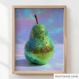 Glam Fruit Prints Set of 3: Glitter Banana, Pear & Cherry Wall Art, Modern Colorful Kitchen Decor | Digital Download