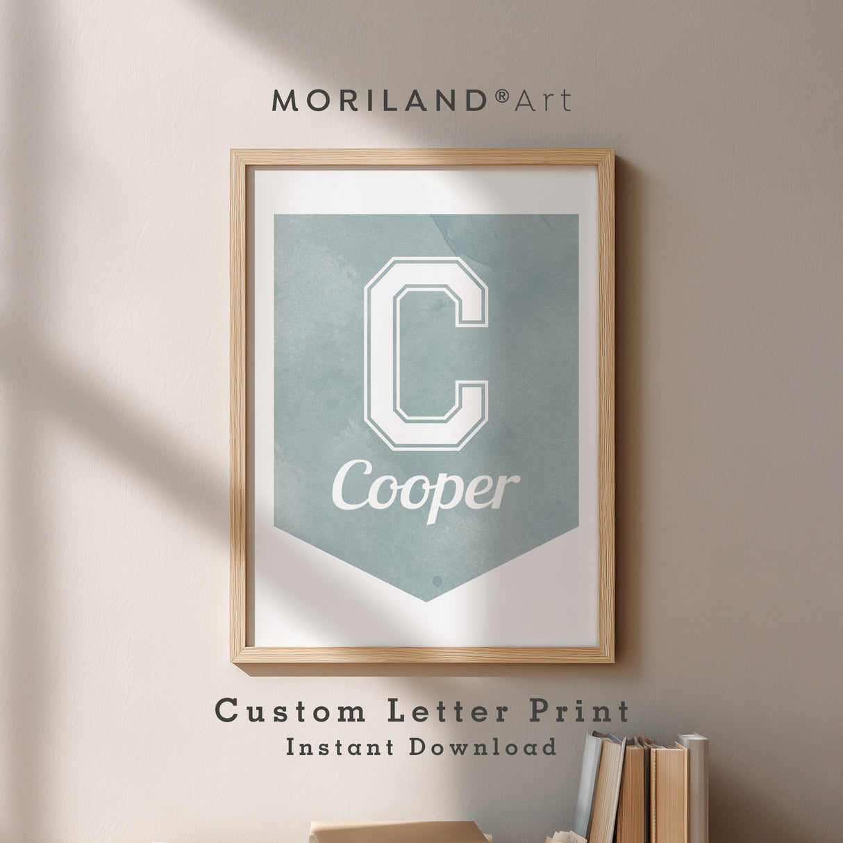 Boy Room Set of 3 Prints: Pale Blue Classic Cars, ABC & Personalized Name Art (Digital Download)