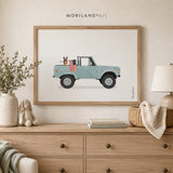 German Shepherd Patriotic 4x4 Truck Wall Art Printable — unframed artwork detail by MORILAND