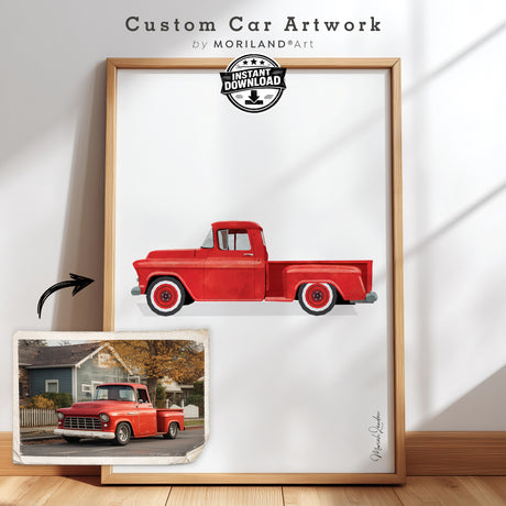 Custom Car Watercolor Artwork from Photo | Personalized Car Portrait | Digital Download