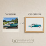 Custom Car and Dog Portrait: Personalized Pet & Vehicle Art Gift (Digital Download)