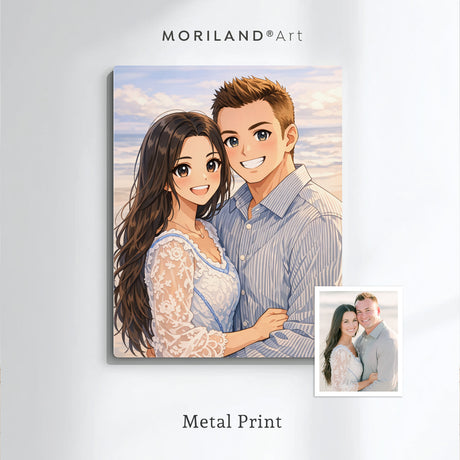 Custom Anime Portrait from Photo – Personalized Couple Anime Illustration – Romantic Anniversary, Wedding & Birthday Gift