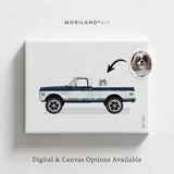 Custom Dog in Car Portrait | Personalized Pet & Vehicle Wall Art