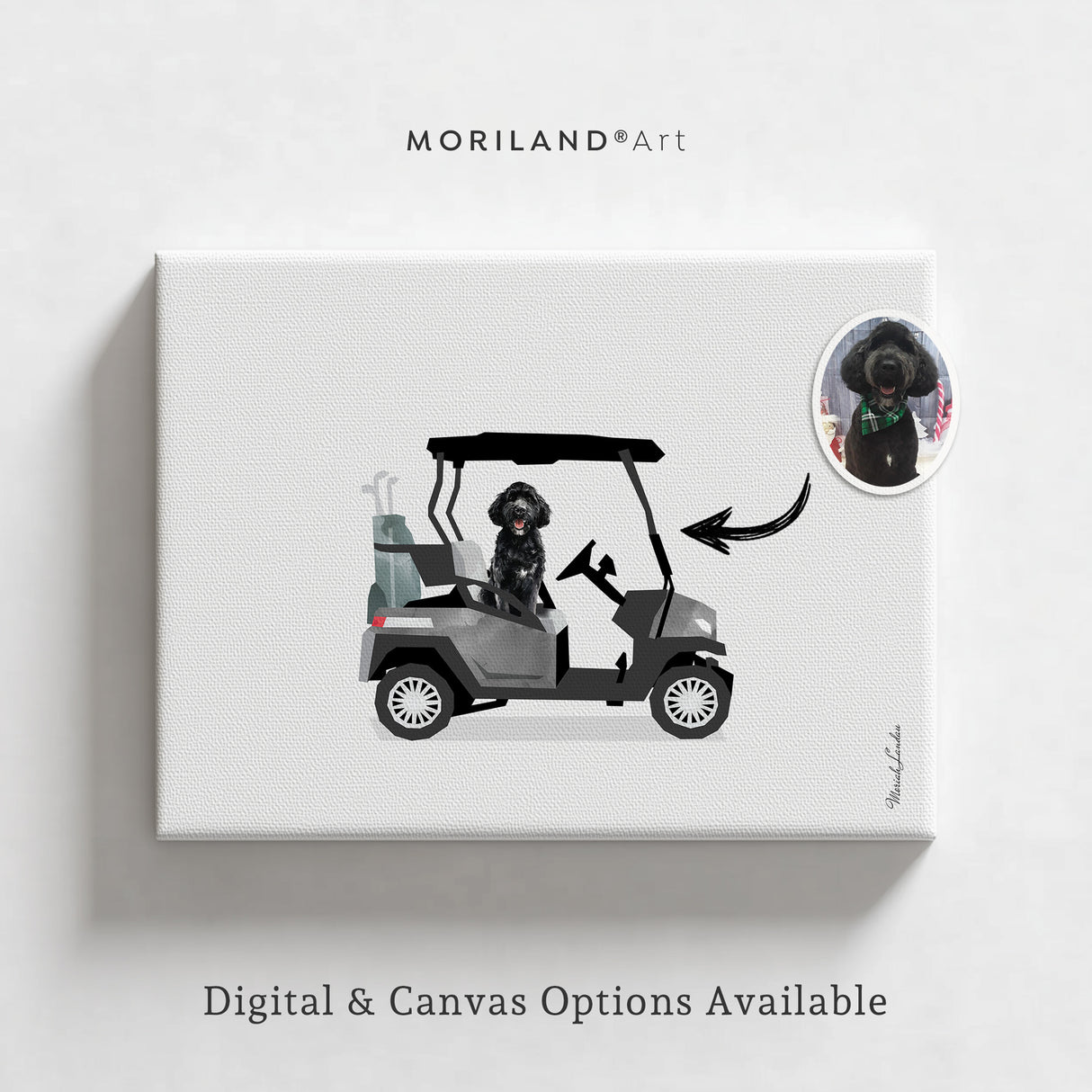 Custom Dog in Car Portrait | Personalized Pet & Vehicle Wall Art