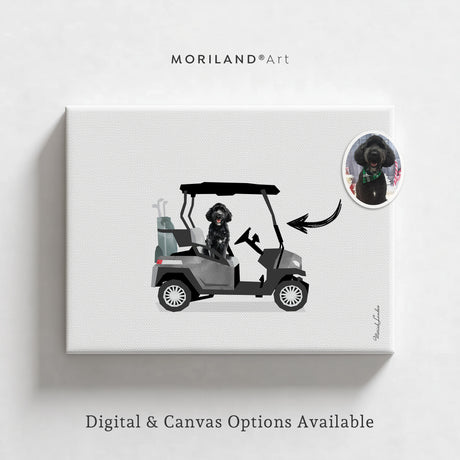 Custom Dog in Car Portrait | Personalized Pet & Vehicle Wall Art