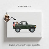 Custom Dog in Car Portrait | Personalized Pet & Vehicle Wall Art