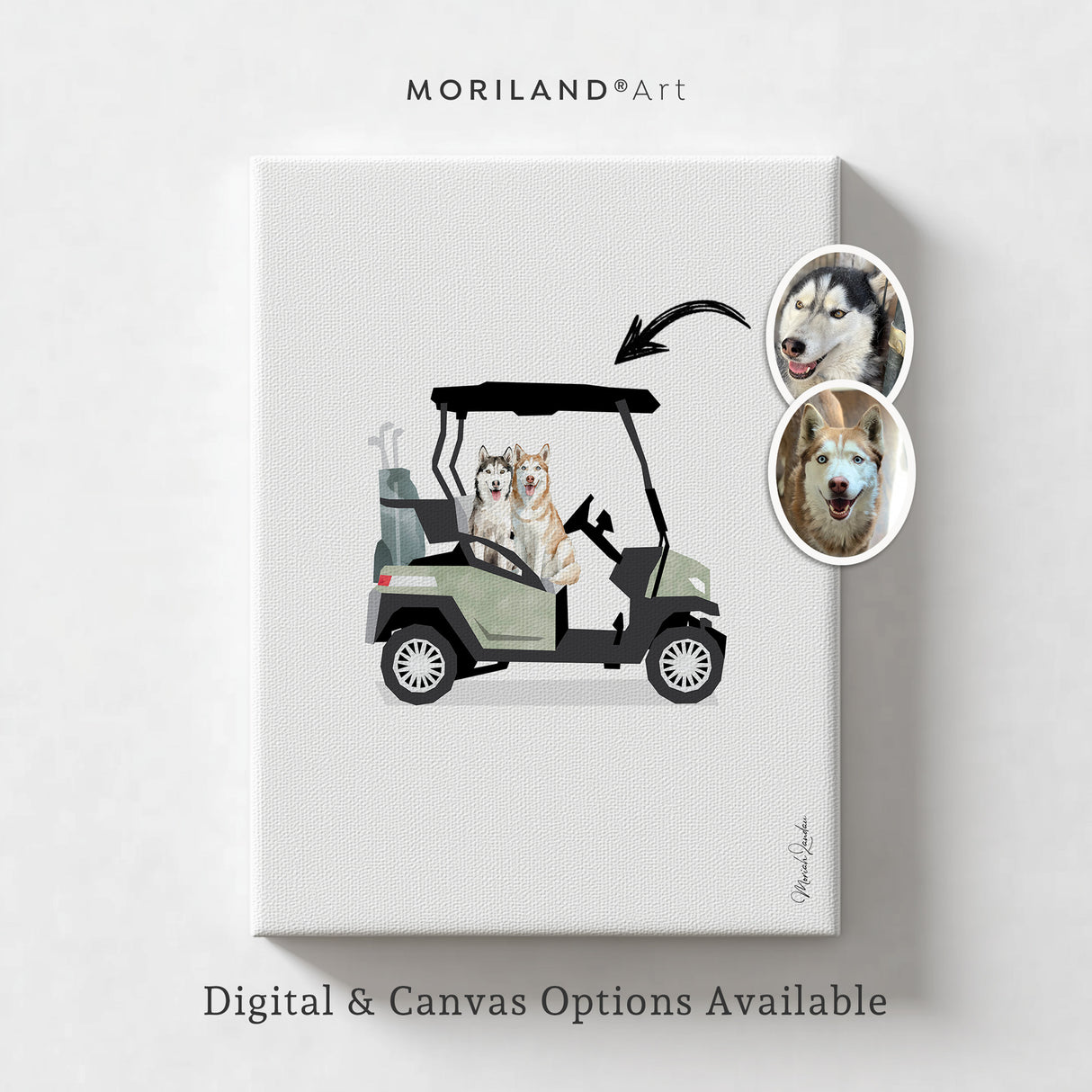 Custom Dog in Car Portrait | Personalized Pet & Vehicle Wall Art