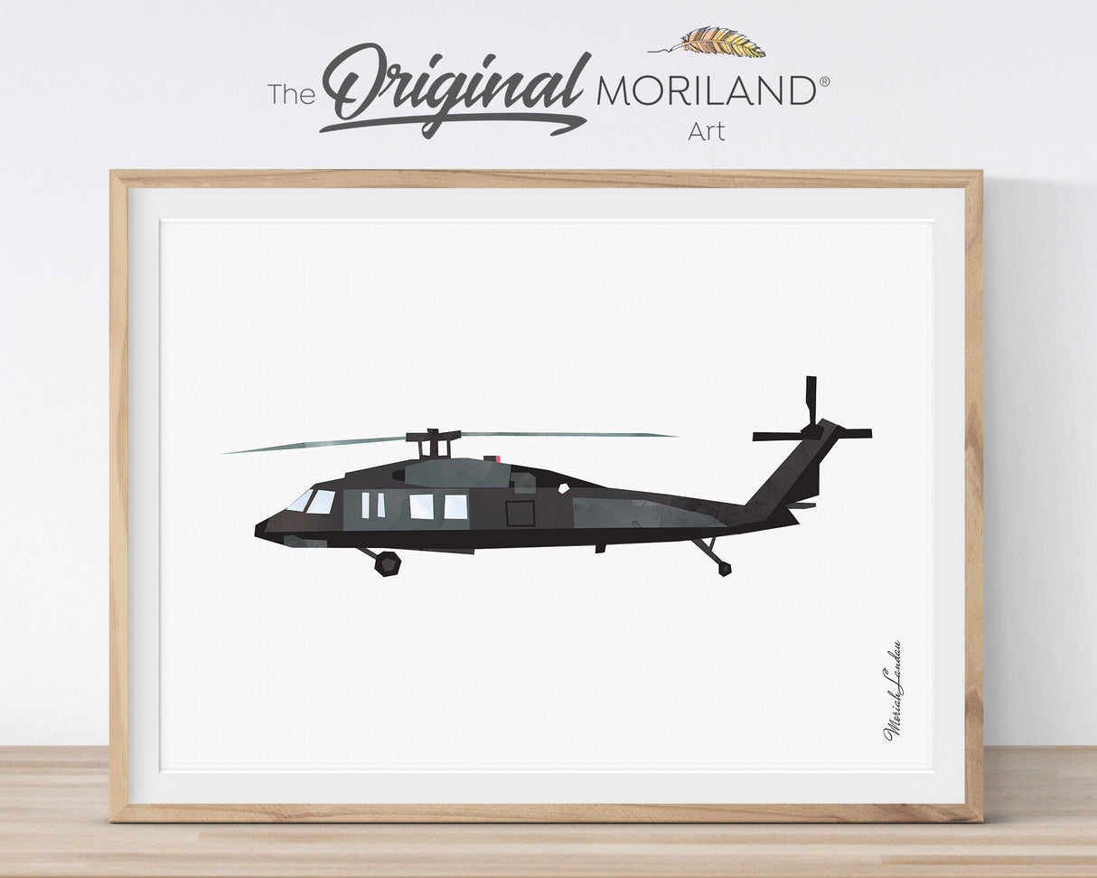 Vintage Airplane & Helicopter Wall Art Set of 8 | Boys Nursery Printables - LAND12