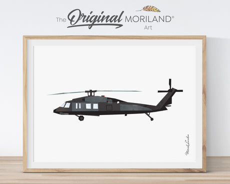 Vintage Airplane & Helicopter Wall Art Set of 8 | Boys Nursery Printables - LAND12