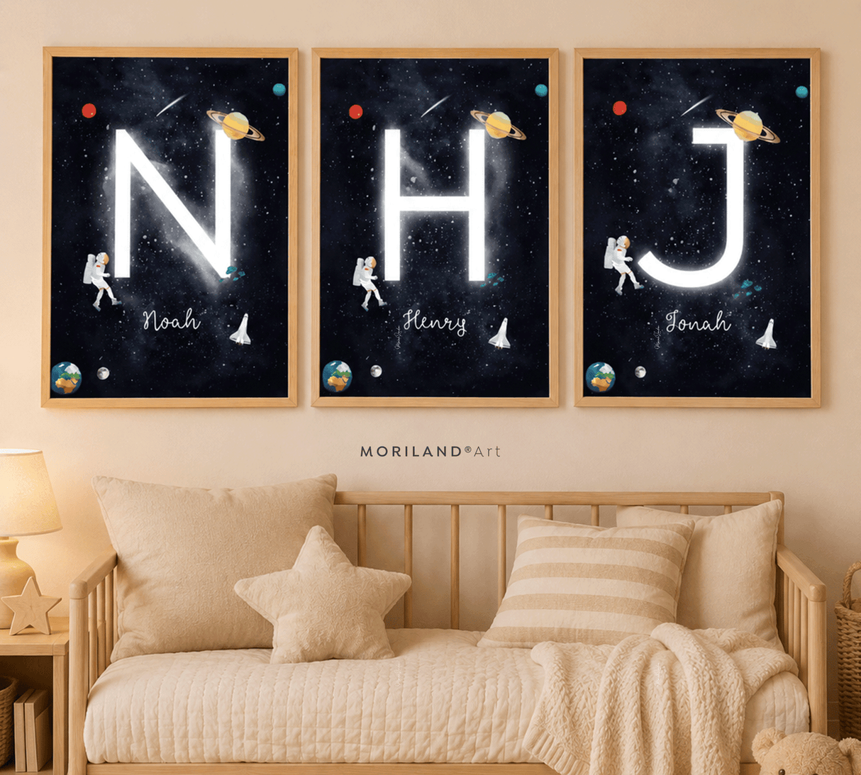 Personalized Space Initial & Name Printable Wall Art
