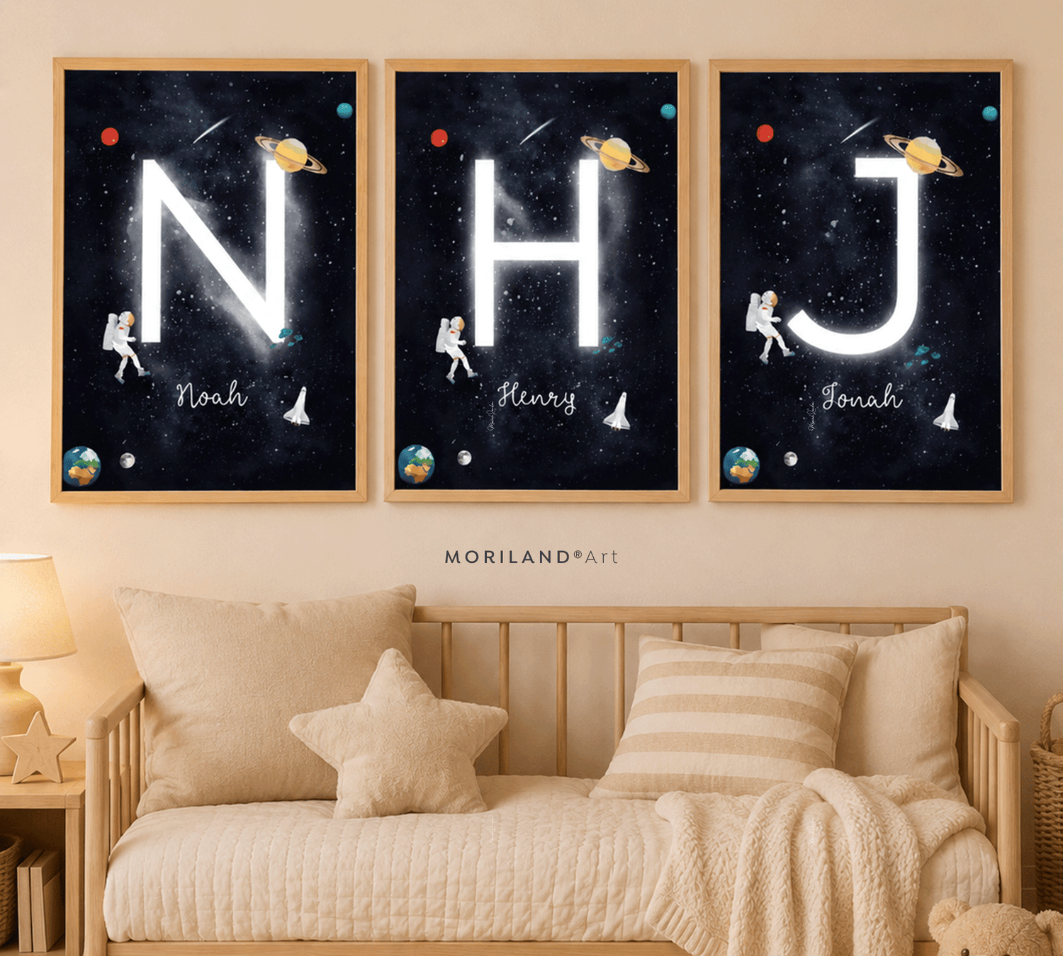 Personalized Space Initial & Name Printable Wall Art