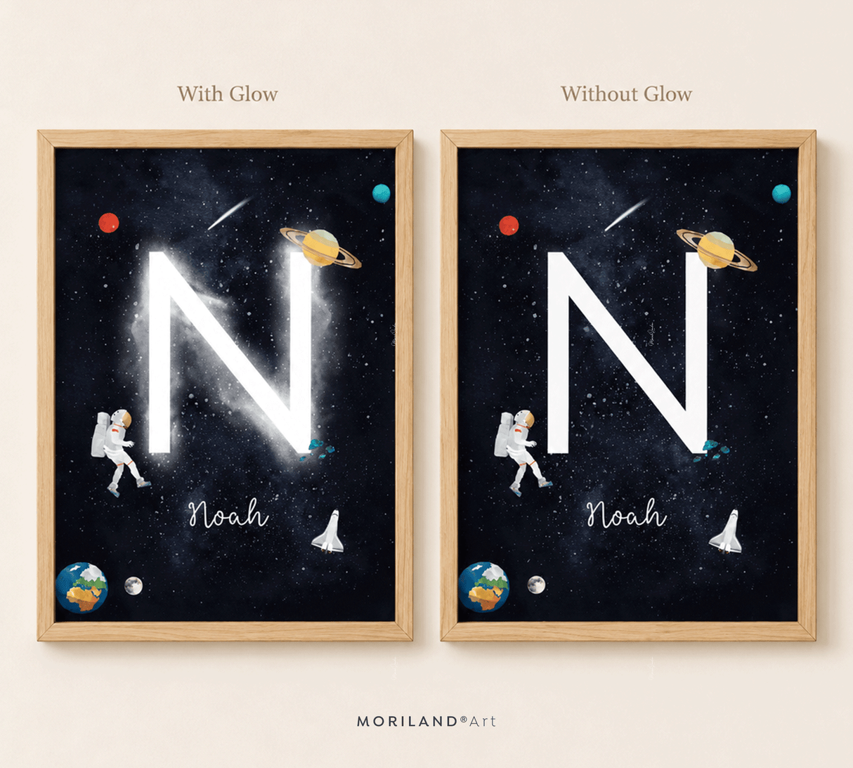 Personalized Space Initial & Name Printable Wall Art