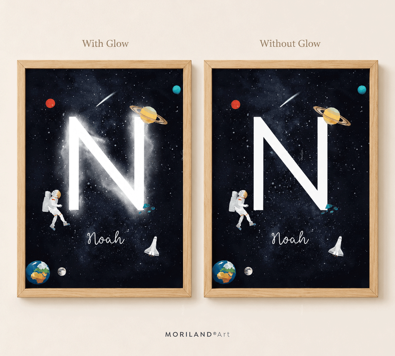 Personalized Space Initial & Name Printable Wall Art