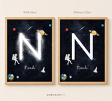 Personalized Space Initial & Name Printable Wall Art