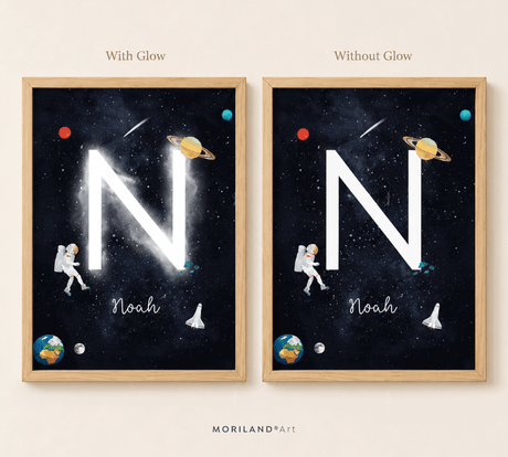 Personalized Space Initial & Name Printable Wall Art