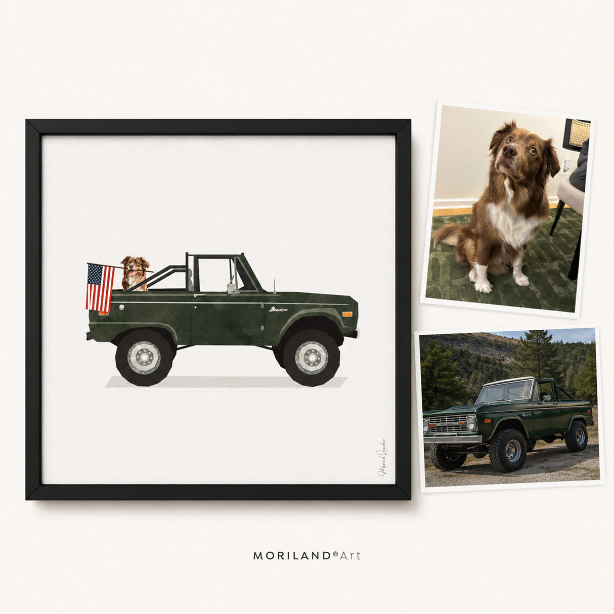 Custom Car and Dog Portrait: Personalized Pet & Vehicle Art Gift (Digital Download)
