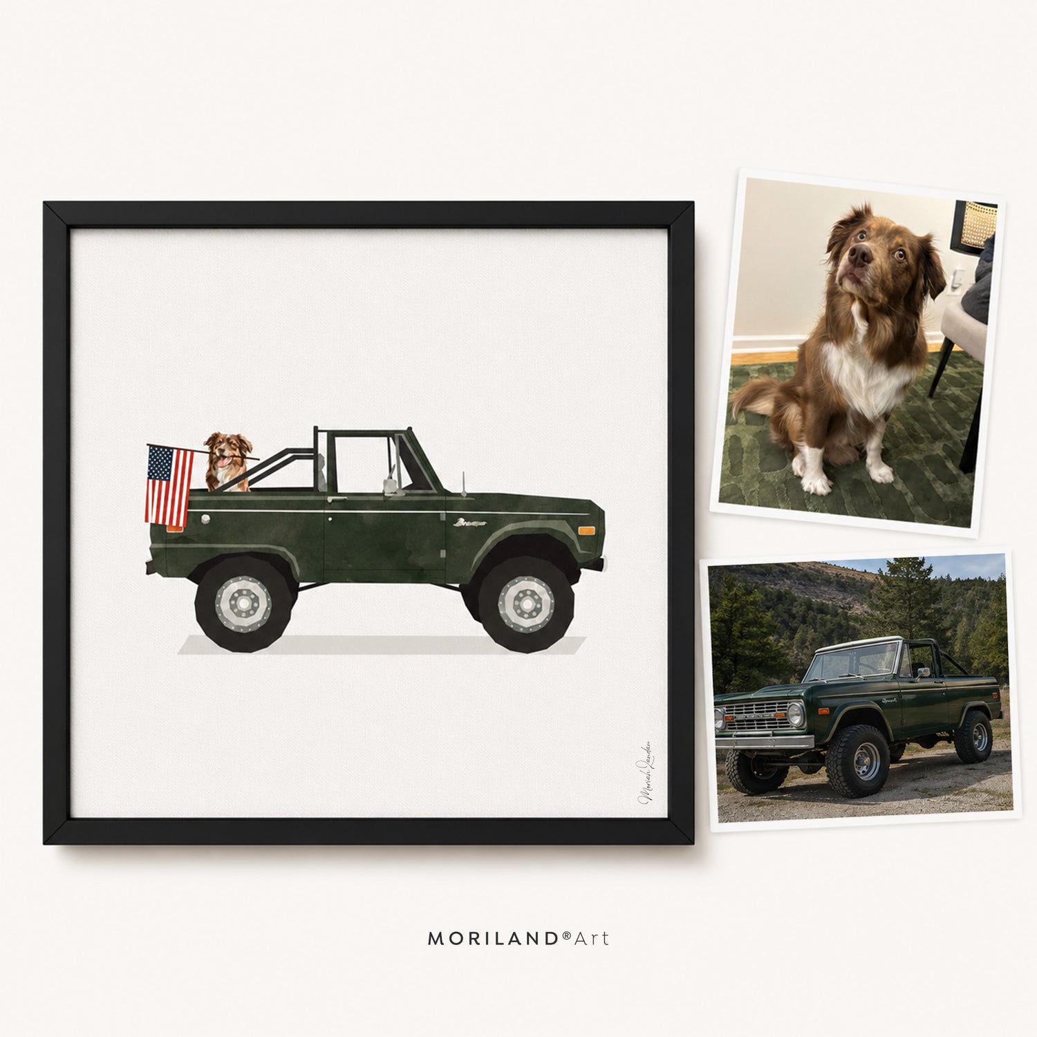 Custom Car and Dog Portrait: Personalized Pet & Vehicle Art Gift (Digital Download)