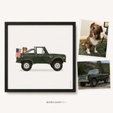 Custom Car and Dog Portrait: Personalized Pet & Vehicle Art Gift (Digital Download)