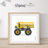 School Bus Monster Truck Print - Printable Art