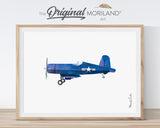 Vintage Airplane & Helicopter Wall Art Set of 8 | Boys Nursery Printables - LAND12