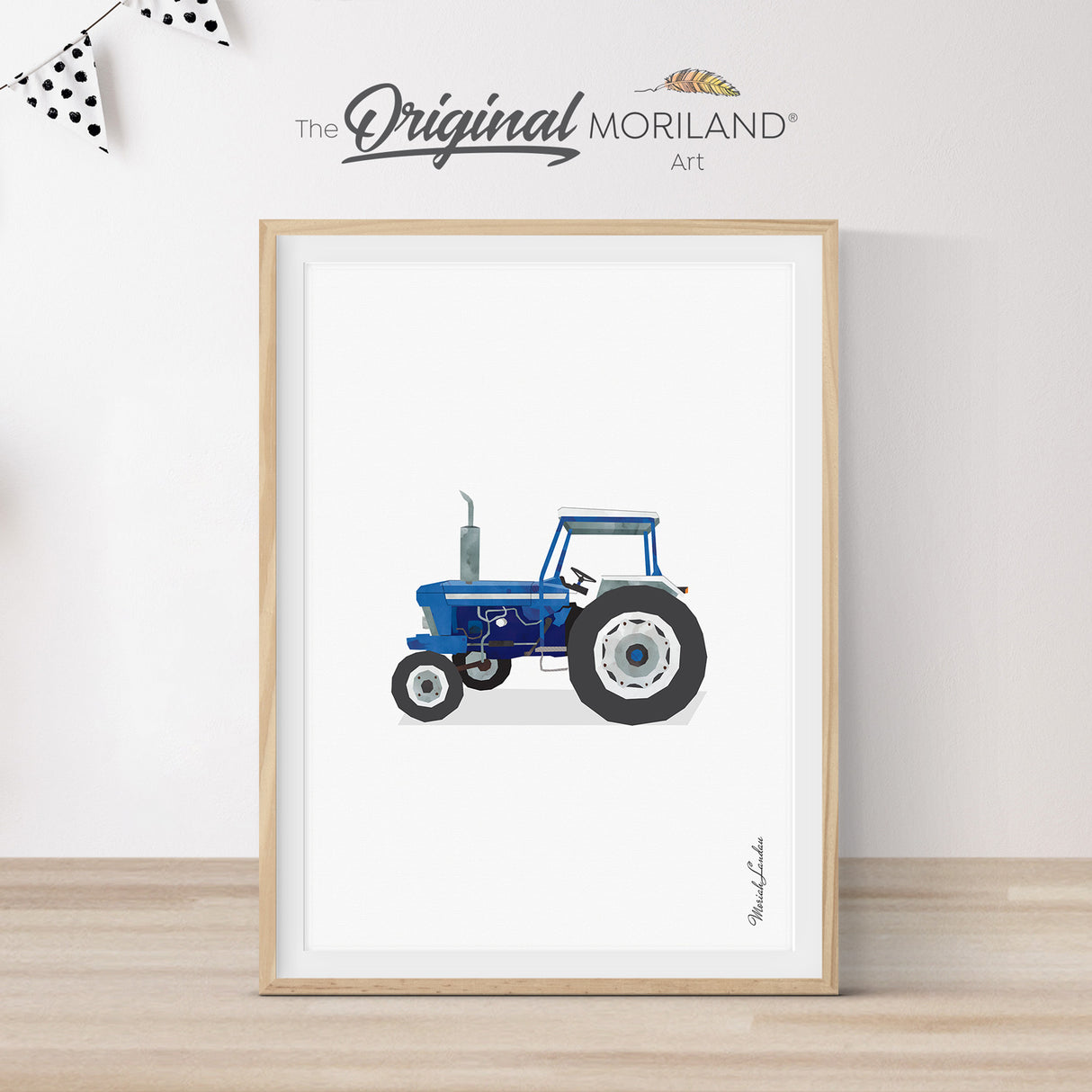 Old Blue Tractor | Vertical - Printable Art