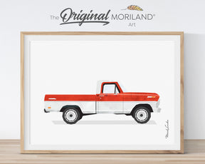classic ford f-100 ranger truck print artwork room decor poster