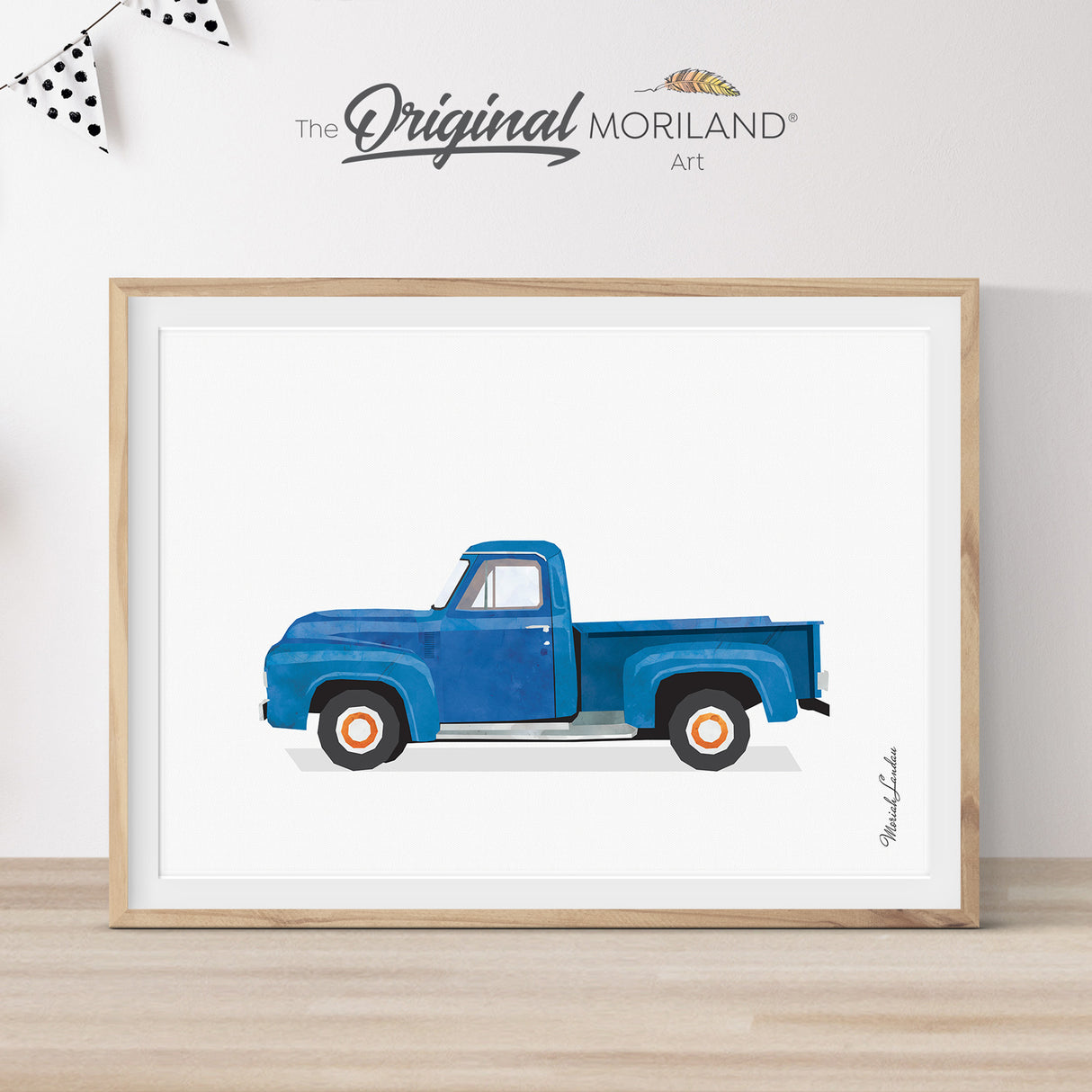 Blue Old-Timer Pickup Truck Print - Printable Art