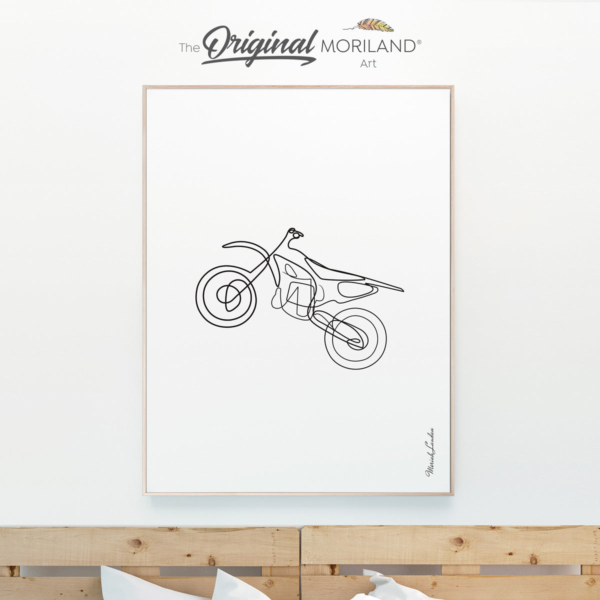 Dirt Bike - One Line Art Drawing Print | Vertical - Printable Art