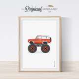 Red Classic SUV Monster Truck Print | Vertical - Printable Art