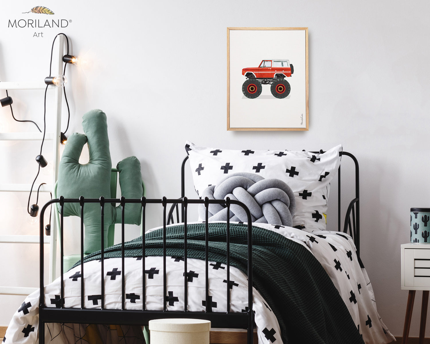 Red Classic SUV Monster Truck Print | Vertical - Printable Art