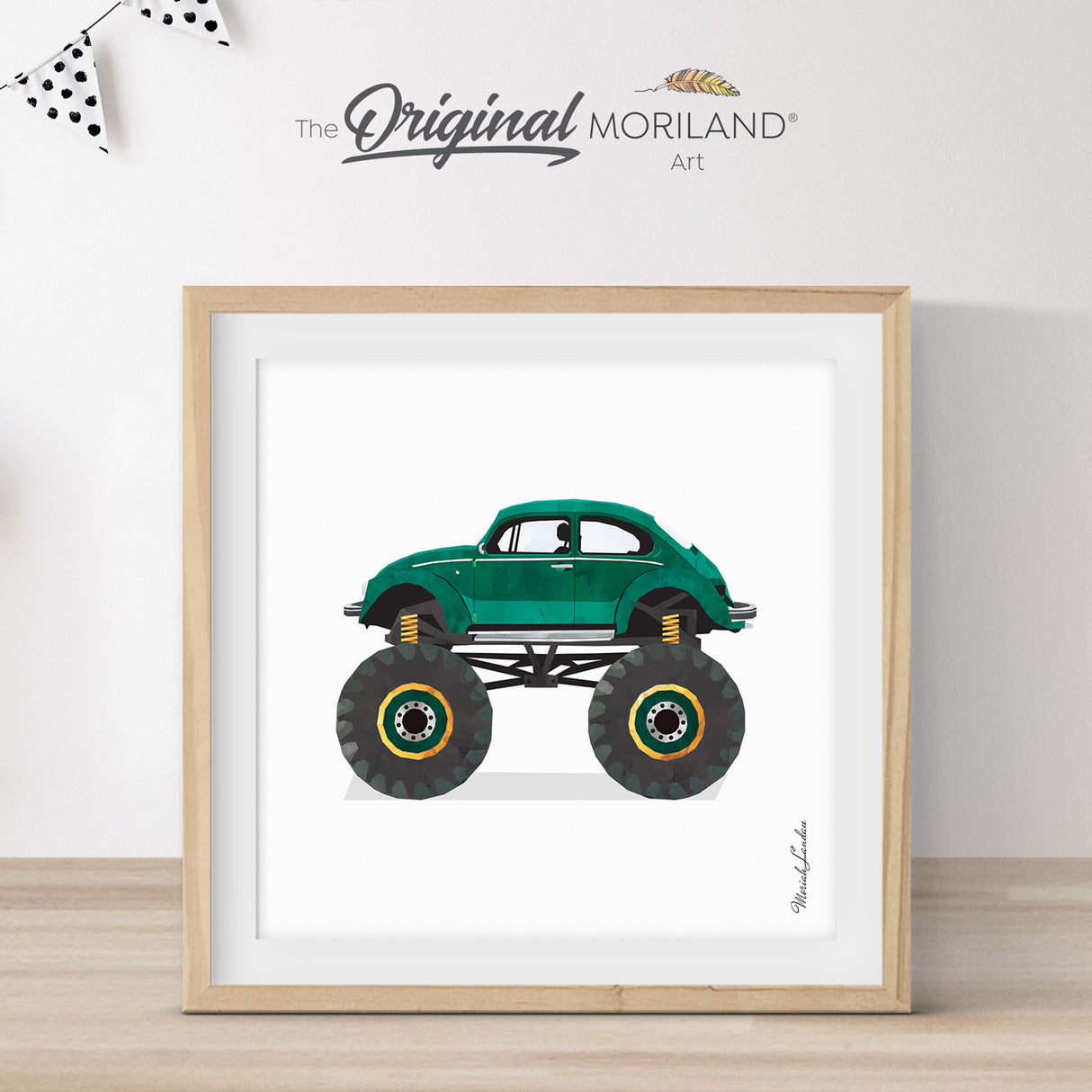 Green Car Monster Truck Print - Printable Art