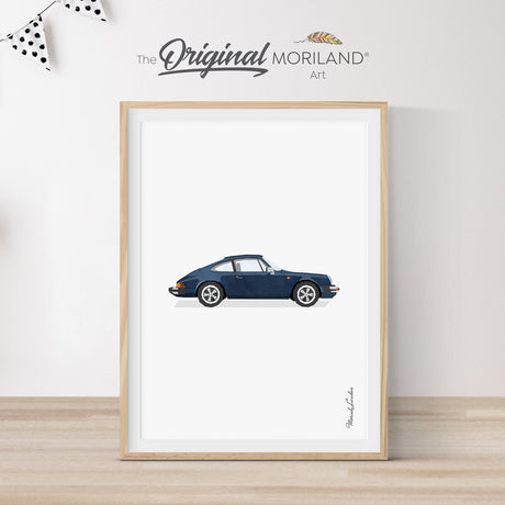 Porsche 911 wall art print boy nursery décor, gift for men