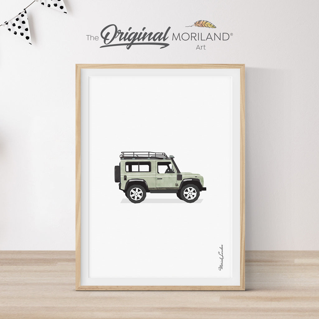Land Rover Classic Defender Artwork Print Gift For Boy Nursery Decor